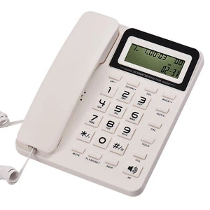 Desktop Corded Landline  Fixed  with LCD Display Mute/ Pause/ I8D7 - Zdjęcie 1 z 8