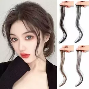 Clip in Forehead Synthetic Hair Bangs Front Side Long Wavy Bangs Women - Bild 1 von 14