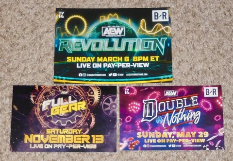 AEW All Elite Crate Pay Per View Event Post Cards - Lot of 3 Cover