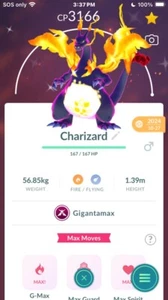 Pokémon Go! - (Lucky Trinket🍀) SHINY Gigantamax Charizard Maxed lvl 50 3 Move🔥 - Picture 1 of 2