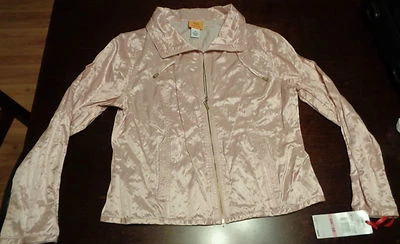 Ruby Rd Windbreaker New Womens Size 10 Metallic Pink Crinkle Jacket NWT - Image 1 of 4
