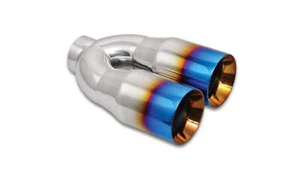 Vibrant 2.5in ID Dual 3.5in OD Round SS Tips (Double Wall, Straight Cut) with Bu - Foto 1 di 3