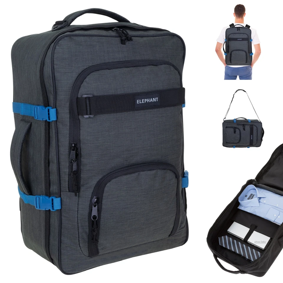 Rucksack Handgepäck Rucksack IATA Herren Elephant Travel Fly 13029 Anthrazit - Bild 1 von 4