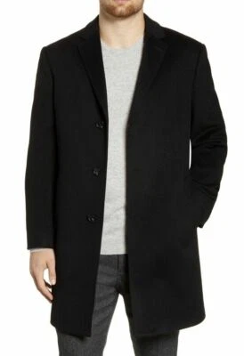 Abrigo John W Nordstrom Hombre Negro Caviar Masón Lana y Cachemira Talla 38 R Foto 1 de 4