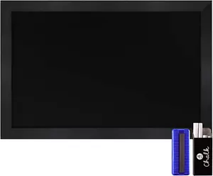 Rustic Black Magnetic Wall Chalkboard, Extra Large Size 24" X 36", Framed Decora - Picture 1 of 9