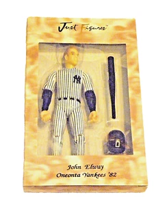 JOHN ELWAY NIB 1999 Just Figures Oneonta Yankees 1982 Action Figure Bat & Helmet - Picture 1 of 7
