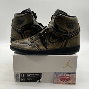 Size 11 - Air Jordan 1 Retro OG High Wings Black Gold (AA2887-035) - Picture 1 of 8