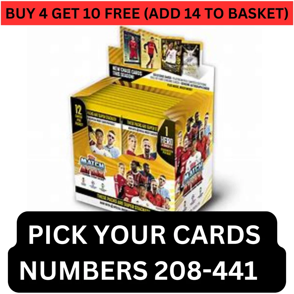 MATCH ATTAX 24/25 - TOPPS Trading Cards 2025 - Base Set #208 - #441 - Image 1 of 1