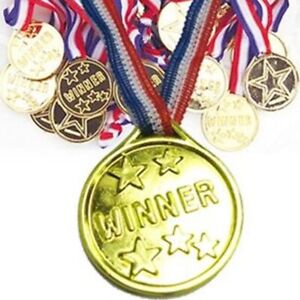 Gold Plastic Winner Medals Kids Gold Winner Medals Golden Awards for Children's