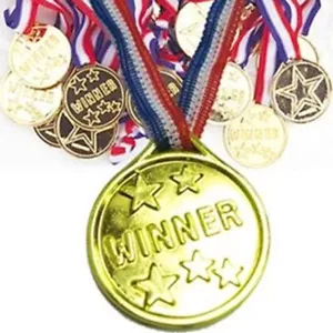 Gold Plastic Winner Medals Kids Gold Winner Medals Golden Awards for Children's - Picture 1 of 2