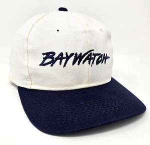Vintage 90s Baywatch TV Series Promo Snapback Hat Cap Navy White - Picture 1 of 8
