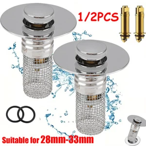 2PCS Universal Bathroom Sink Stopper Pop Up Drain Filter Kitchen Wash Basin US - Picture 1 of 16