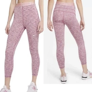Nike PRO Space Dye Cropped Training Tights Womens Size XS Sweet Beet Pink Glaze - Picture 1 of 10