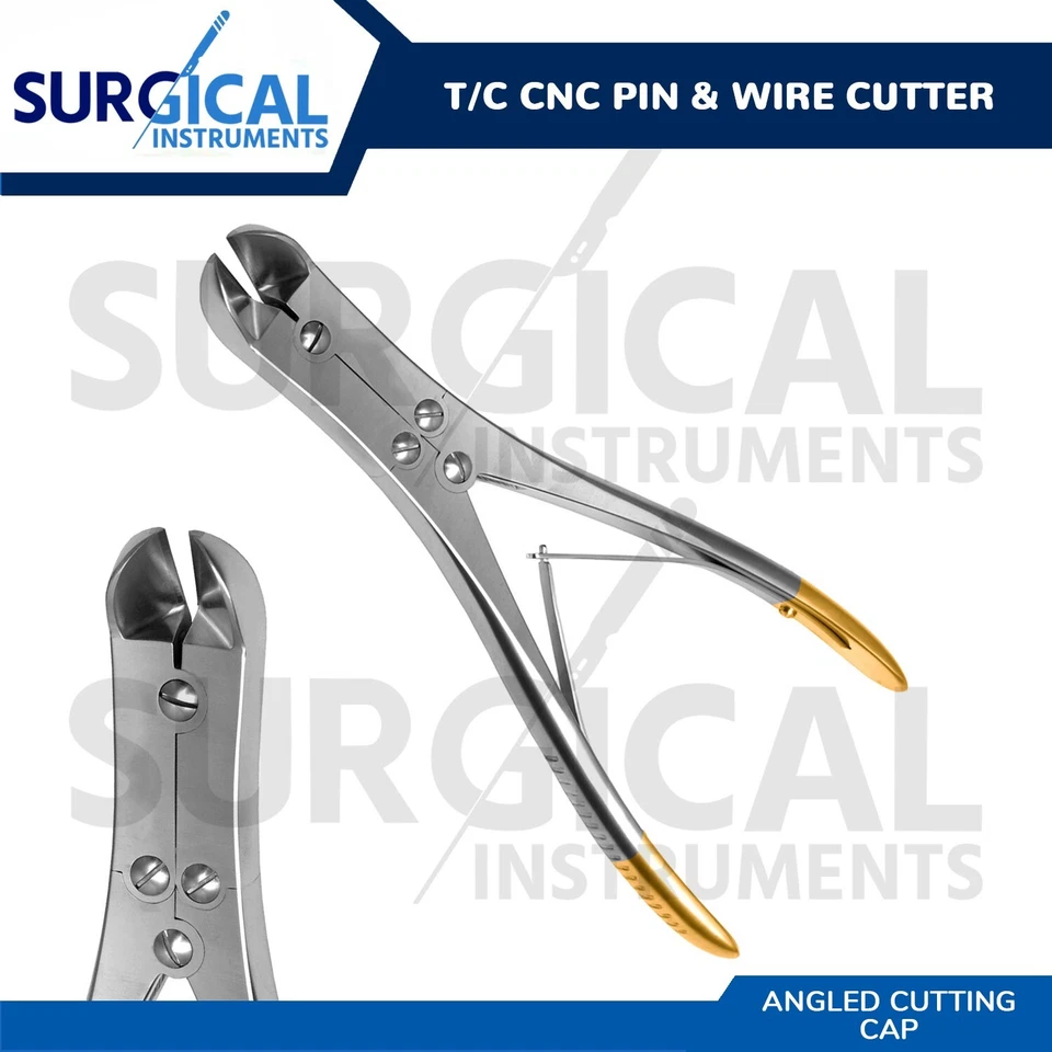 T/C Pin & Wire Cutter Orthopedic Surgical 8.5" Angled Curved German Grade - Изображение 1 из 4