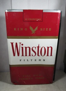 Vintage 1986 Large Metal Double Sided Figural Winston Cigarettes Pack Sign - Picture 1 of 13