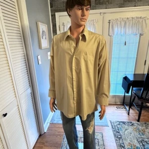 Men's Giorgio Brutini Dress Shirt SZ XL 17-17 1/2, 32/33 Tan - Picture 1 of 4