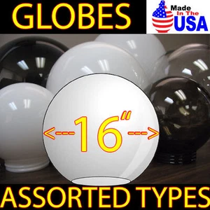 LARGE 16" CLEAR & PRISMATIC LIGHT GLOBE REPLACEMENT Plastic Cover 6" LIP - Picture 1 of 16