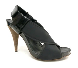 THEORY Black Size 38 Slingback Sandals Heels Pumps 7.5 Shoes 7 1/2 - Picture 1 of 7