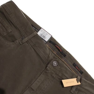 Alberto Neu mit Etikett 5 Taschen Jeansschnitt Hose Größe 36 US Pfeife in einfarbigem grün Baumwollmischung - Bild 1 von 17