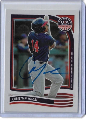 Christian Moore Autographed 2024 Panini USA Stars & Stripes Rookie Card Beckett - Image 1 of 4