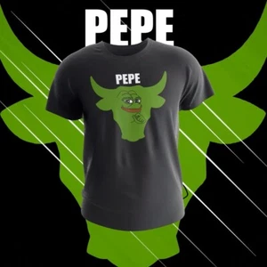 Pepe Meme Coin Bull Run Crypto Currency Funny T-Shirt Gift - Picture 1 of 7