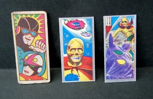 Lotto 3 carte Menko vintage Batman anni 60-70 originali da collezione rare art - Foto 1 di 3