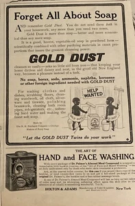 1907 - Original Gold Dust Cleaning Powder. Nice Ad - 4 1/2 X 5 1/2 -Free Ship - Picture 1 of 4