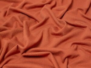 Minerva Jacquard Textured Stretch Knit Fabric Rust - per metre