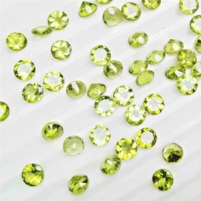 Wholesale Lot of 3mm Round Facet Cut Natural Peridot Loose Calibrated Gemstone - Image 1 of 4