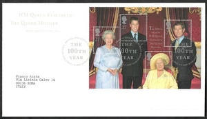 2000 GB FDC HM QUEEN ELIZABETH THE QUEEN MOTHER THE 100 TH YEAR - 005 - Picture 1 of 1