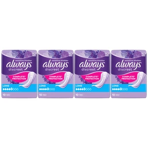 Always Discreet lange Inkontinenzeinlagen empfindliche Blase 10 Stück 4er Pack - Bild 1 von 2