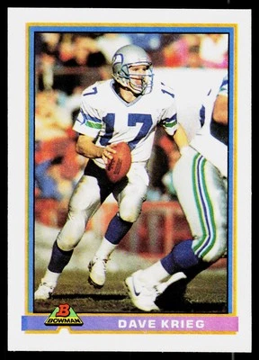 Dave Krieg, 1991 Bowman, #500, Seattle Seahawks, - Image 1 of 2