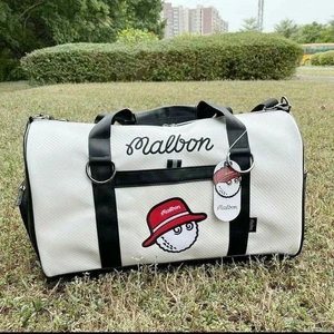 Malbon Golf Boston Bag Large capacity Nylon White Black Color Shopping DHL FedEx - Picture 1 of 4