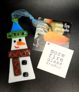 Schmelzglas Schneemann Ornament Kunstglas Handarbeit Glas Ornament - Bild 1 von 11