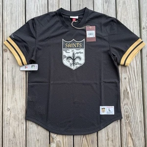 Men's Mitchell & Ness NFL New Orleans Saints Mesh Jersey Black Large $100 - Picture 1 of 10