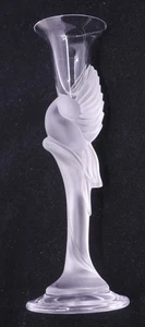 1987 IGOR CARL FABERGE FROSTED CRYSTAL CANDLE HOLDER w SNOW DOVE, CANDLESTICK - Picture 1 of 7