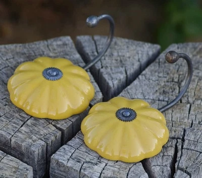 ВИНТАЖНЫЕ керамические крючки желтые ретро стиль ар-деко для проектов восстановления - Изображение 1 из 4