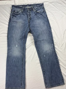 Gap 1969 Jeans Mens 33x32 Standard Relaxed Fit Blue Denim Grunge 5 Pkt - Picture 1 of 4