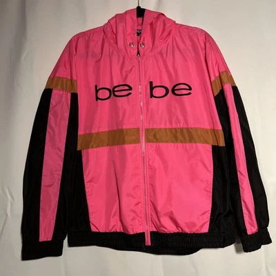 Cortavientos Bebe Sport Rosa y Marrón Talla Grande Y2K Vintage Años 90 Cremallera Foto 1 de 4
