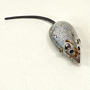 Vintage Silver Tone Mouse Brooch Pin Unsigned Unmarked 2" - Picture 1 of 6