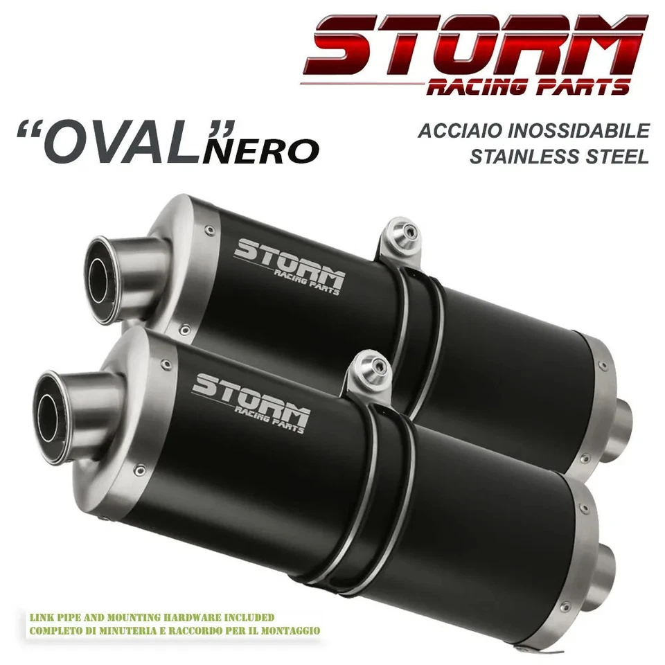 Exhaust Storm Mivv 黑色消声器 椭圆形钢 Ducati Multistrada 1100 2006 2009 — 第 1/1 张图片