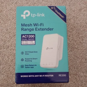 TP-Link RE300 AC1200 Dual Band Mesh Wi-Fi Range Extender - Afbeelding 1 van 7