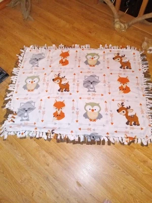 Hand Tied Fleece Cute Animal Print Child Blanket, Thick, Vibrant Cozy (36x48) - Image 1 of 4
