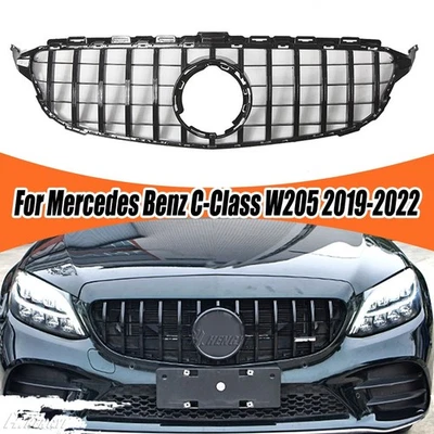For Mercedes-Benz W205 2019-2022 21 20 Front Bumper Mesh Grille W/O Camera Hole - Image 1 of 4