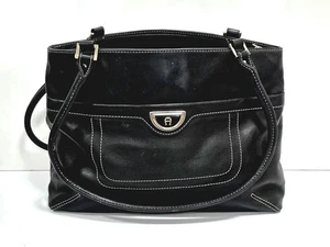 Etienne Aigner schwarz Leder Handtasche Schultertasche klassisch Vintage  - Bild 1 von 12