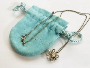 Tiffany & Co. Necklace Picasso Daisy Flower Silver Pendant 16” T9 - Picture 1 of 7