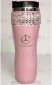 Mercedes Benz (Pink) Stainless Steel Thermal Mug Tumbler Cup Travel 14oz - Picture 1 of 2