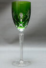 Sektglas, Kristallglas, Römer, grüner Überfang, Palmettenschliff, 22,0 cm
