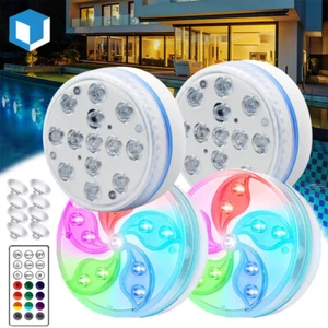 Submersible LED Lights Inground Pool Pond Decoration Waterproof Lighting +Remote - Picture 1 of 14