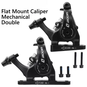 Road Gravel Bicycle Disc Brake Flat Mount Caliper Double Piston Bilateral Drive - Picture 1 of 18
